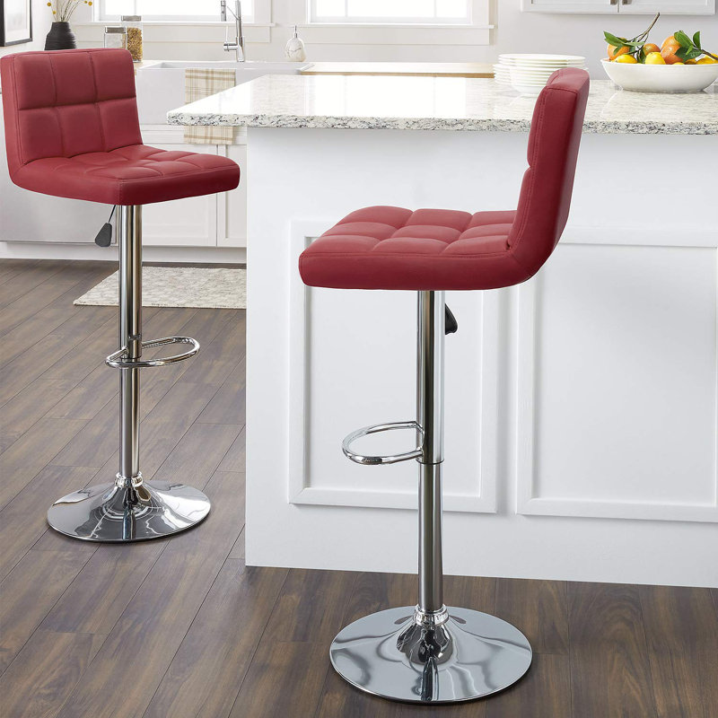 Orren Ellis Renea Swivel Adjustable Height Bar Stool & Reviews Wayfair